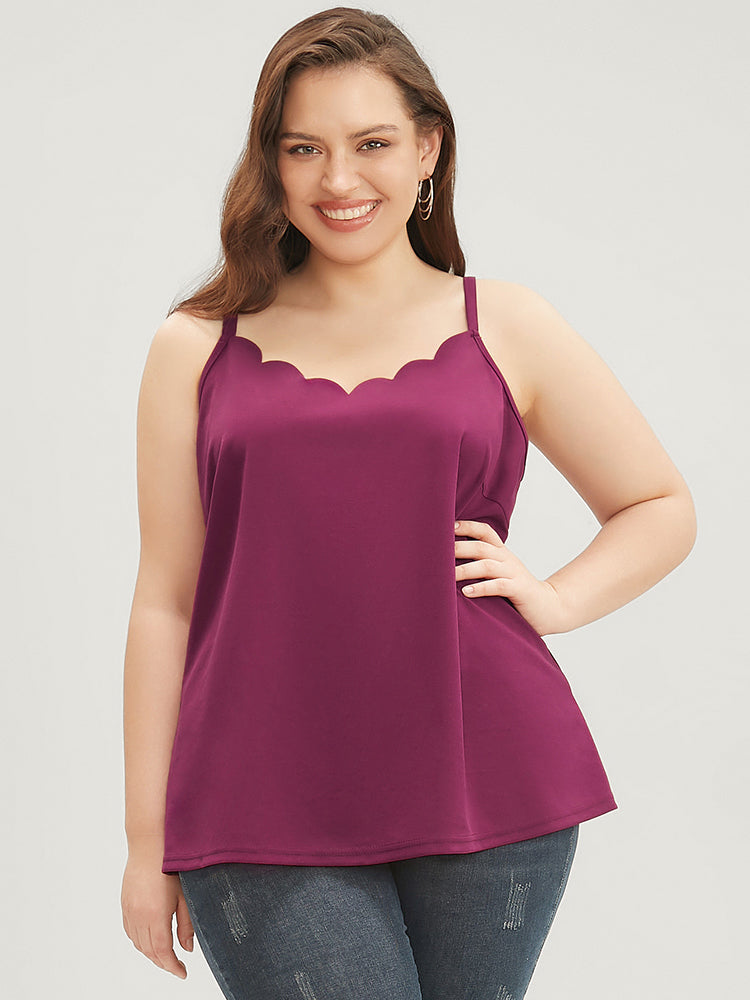 

Plus Size Women Dailywear Plain Plain Sleeveless Sleeveless Spaghetti Strap Elegance Tank Tops Camis BloomChic, Red-violet