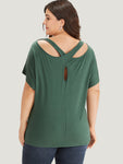 Supersoft Essentials Plain Batwing Sleeve Cut Out T shirt