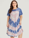 Tie Dye Print Pocketed Dress