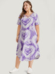 Tie Dye Print Pocketed Dress