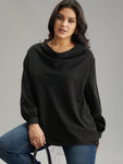 Static free Plain Cowl Neck Blouse