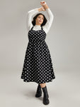 Polka Dots Print Pocketed Spaghetti Strap Dress