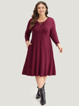 Supersoft Essentials Solid Lace Up Ruffle Hem Dress