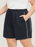 Plain Seam Detail Pocket Knotted Shorts