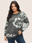 Supersoft Essentials Floral Contrast Heather Pullover