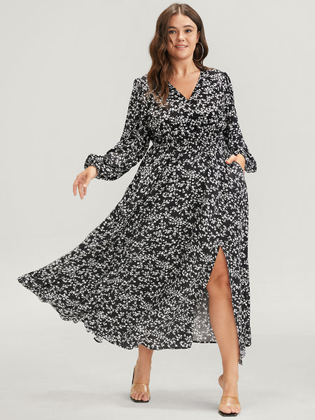 Floral Print Pocketed Maxi Dress
