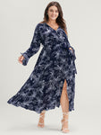 Wrap Pocketed Belted Floral Print Dress by Bloomchic Limited