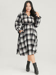 Pocketed Plaid Print Dress by Bloomchic Limited