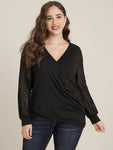 Solid Crossover Contrast Lace Long Tee