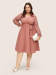 Mesh Belted Dress by Bloomchic Limited