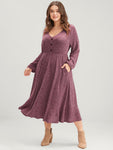 Knit Ribbed Pocketed Flutter Sleeves Dress