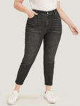Very Stretchy High Rise Black Wash Vintage Jeans