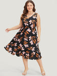 Sleeveless Pocketed Floral Print Dress by Bloomchic Limited