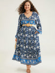 Pocketed Floral Print Dress