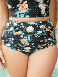 Floral Printed Ruched Detail Swim Bottom