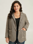 Houndstooth Patched Pocket Button Up Blazer