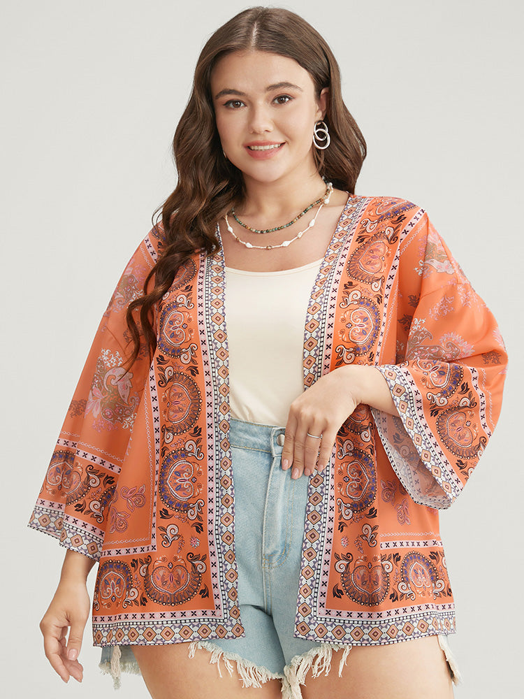 

Bandana Print Open Front Kimono BloomChic, Multicolor