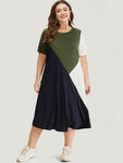 Supersoft Essentials Colorblock Pocket Contrast Midi Dress