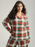 Christmas Plaid Button Up Sleep Top