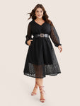 Collared Mesh Lace Dress