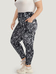 Womens Pocketed Print  Leggings by Bloomchic Limited