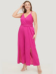 Pocketed Wrap Belted Jumpsuit