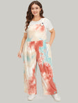 Tie Dye Print Pocketed Jumpsuit