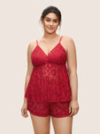 Guipure Lace Wrap Bowknot Cami Sleep Top