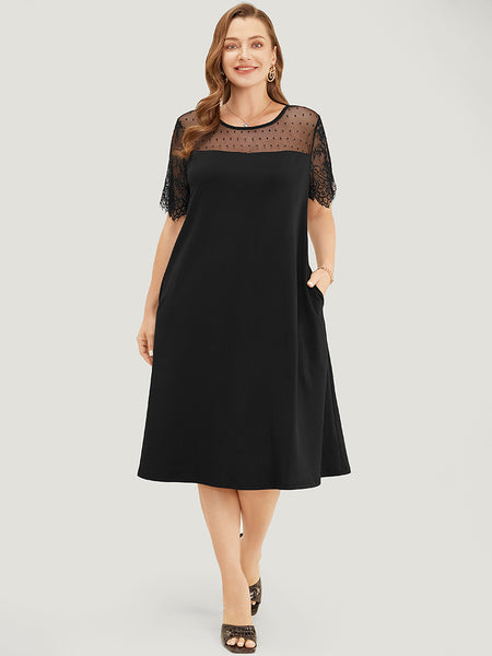 Mesh Pocketed Lace Dress
