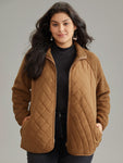 Fuzzy Raglan Sleeve Quilted Zipper Fly Jacket