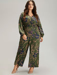 Shirred Floral Print Jumpsuit