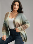 Ombre Heather Button Fly Cardigan
