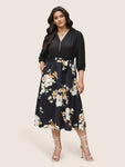 Floral Print Belted Dress by Bloomchic Limited