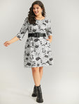 General Print Belted Dress