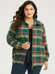 Plaid Contrast Zipper Pocket Jacket