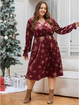 General Print Velvet Pocketed Dress by Bloomchic Limited