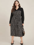 Animal Leopard Print Belted Pocketed Dress