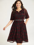 Halloween Spider Web Pattern Keyhole Dress