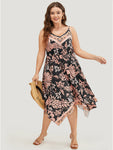 General Print Spaghetti Strap Pocketed Dress