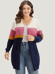 Supersoft Essentials Contrast Open Front Tunic Cardigan