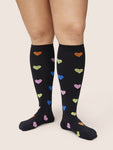 Casual Colour Heart Calf Socks