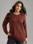 Supersoft Essentials Solid Button Detail Knit Pullover
