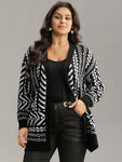 Bandana Print Open Front Loose Cardigan