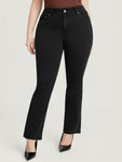 Bootcut Slightly Stretchy High Rise Black Wash Jeans