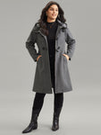 Plaid Hooded Pocket Duffle Button Tunic Coat