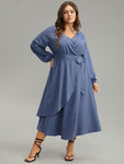 Wrap Belted Dress by Bloomchic Limited