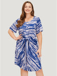 Tie Dye Print Pocketed Dress