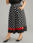 Halloween Polka Dot Patchwork Elastic Waist Skirt