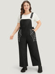 General Print Spaghetti Strap Pocketed Jumpsuit