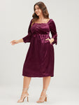 Pocketed Bell Sleeves Midi Dress